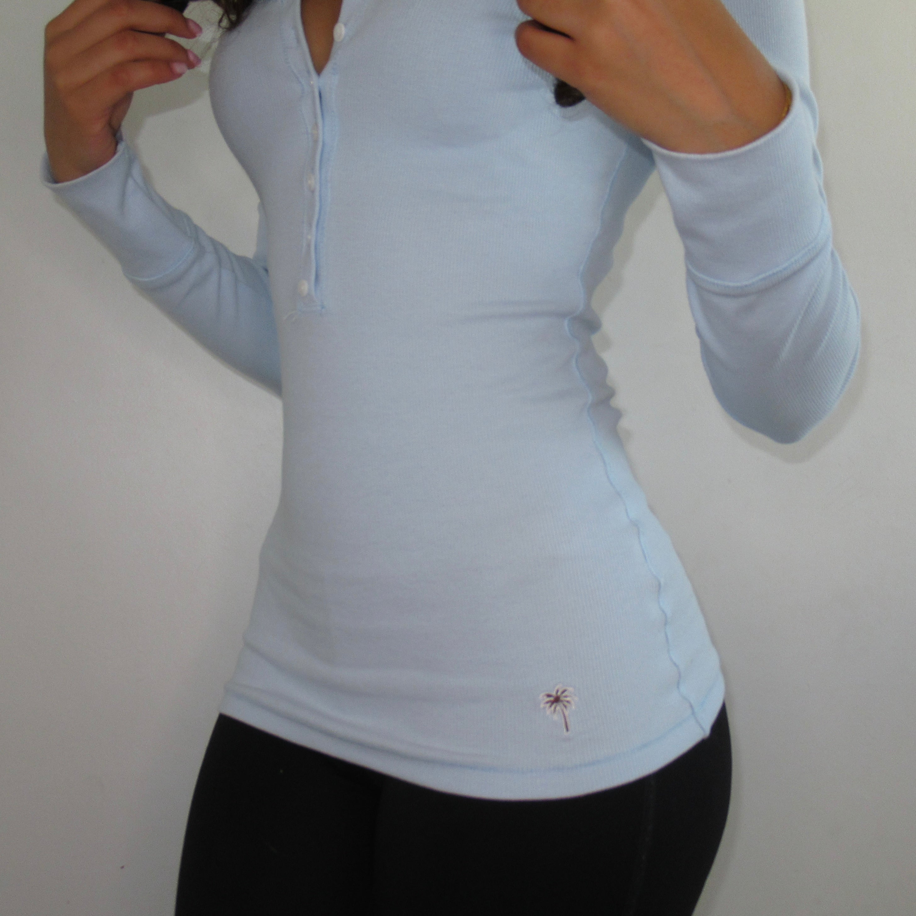 Original Slim Fit Long Sleeve Henley Button Up Top