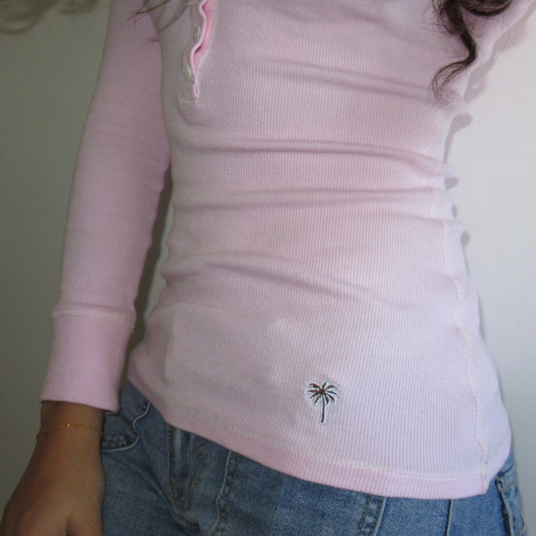 Original Slim Fit Long Sleeve Henley Button Up Top