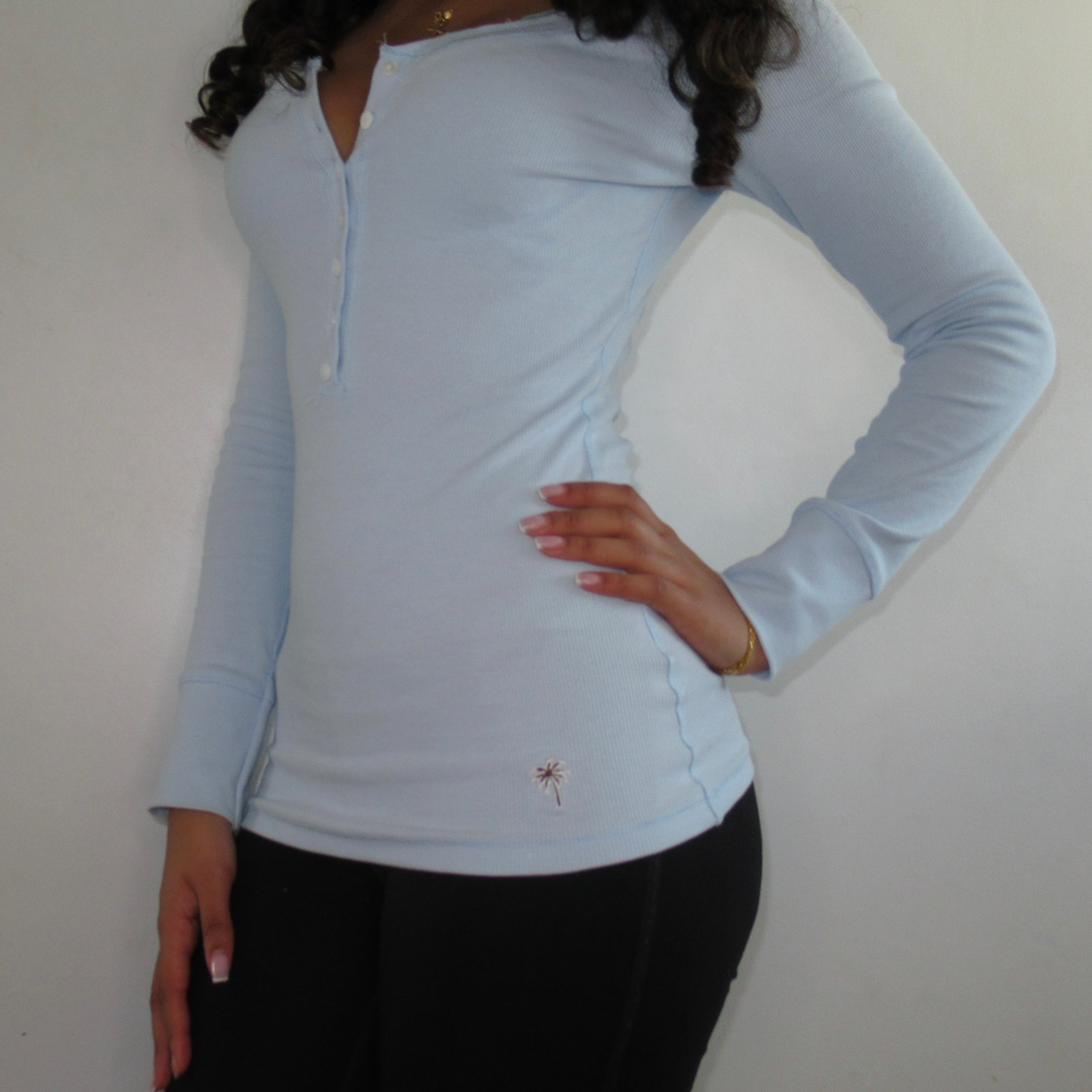 Original Slim Fit Long Sleeve Henley Button Up Top