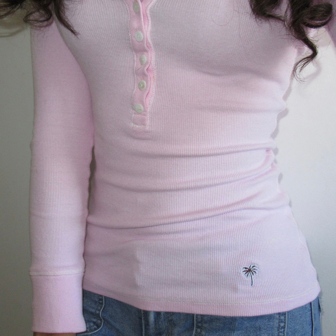 Original Slim Fit Long Sleeve Henley Button Up Top