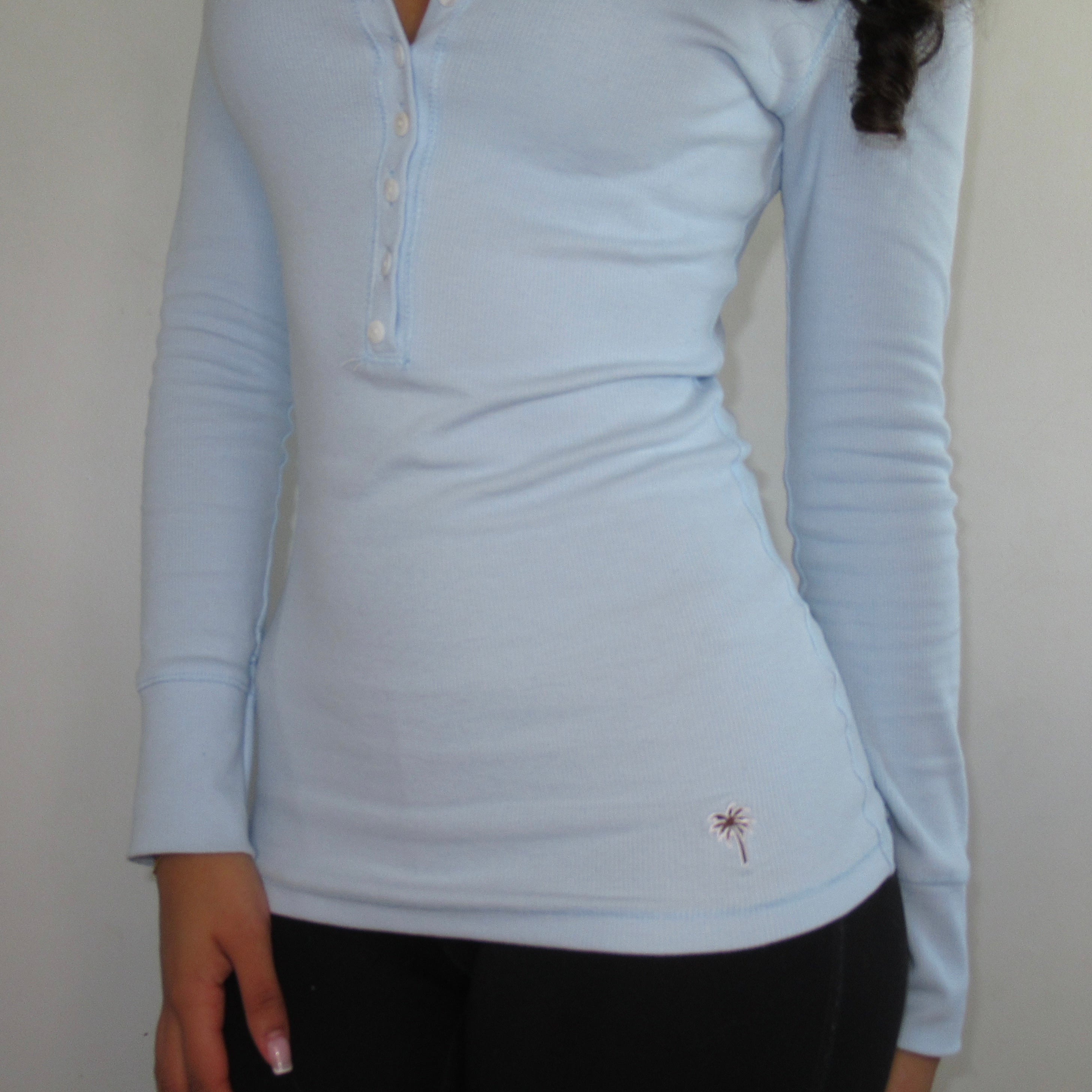 Original Slim Fit Long Sleeve Henley Button Up Top